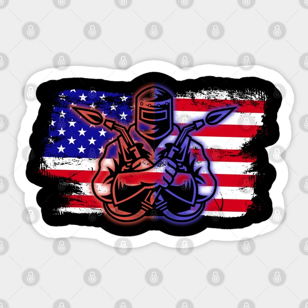US Welder 4th Of July Sticker by The WYLD Tribe